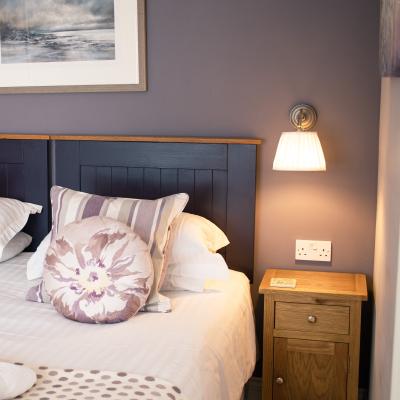 Peaceful bedroom with flexible sleeping arrangements.